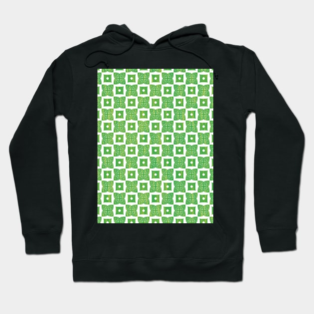 Light green floral and rectangle pattern Hoodie by Uniquepixx